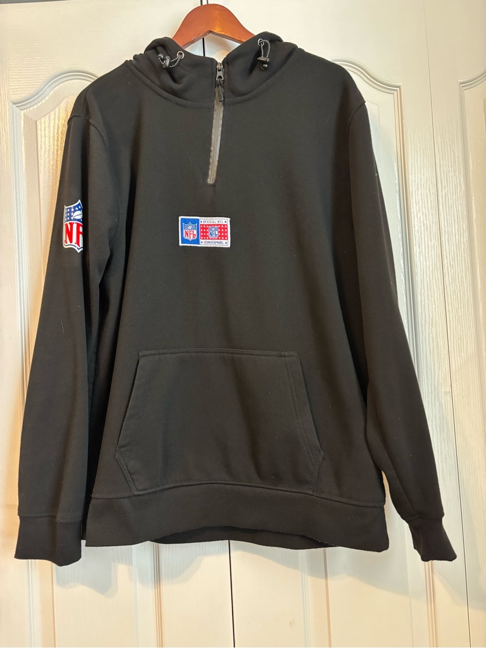 NFL Black Half-Zip Hooded Pullover Sweatshirt